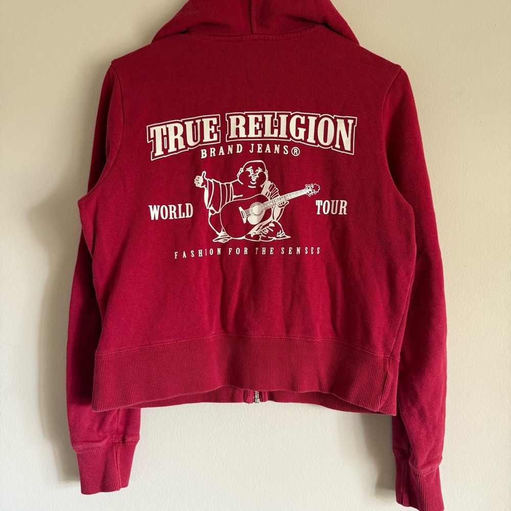 TRUE RELIGION || Size: SMALL || Womens || Red Zip-Up Hoodie